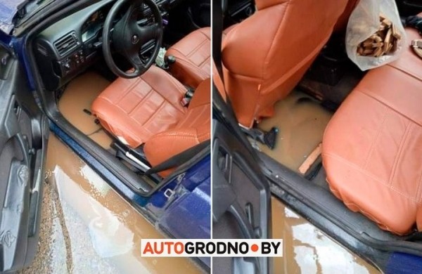 Авто утонул во дворах: строители забыли обозначить глубокую яму в Гродно Авто утонул во дворах: строители забыли обозначить глубокую яму в Гродно