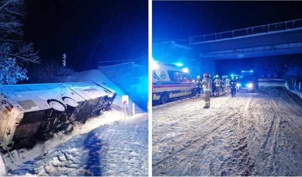 В Польше перевернулся автобус с белорусскими пассажирами