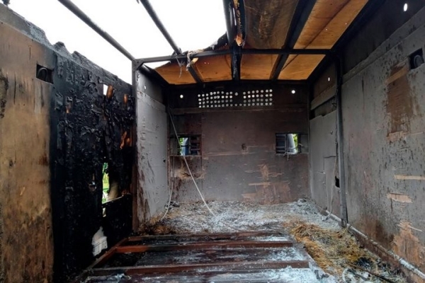 В Кобрине горел грузовик