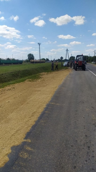 4 тонны зерна высыпалось на проезжую часть. За рулём грузовика находился житель Брестского района 4 тонны зерна высыпалось на проезжую часть. За рулём грузовика находился житель Брестского района